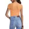 imageREORIA Womens Sexy Mock Turtle Neck Short Sleeve Shirts Sheer Mesh Ruched Trendy Going Out Bodysuits TopsPeach Fuzz