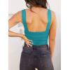 imageREORIA Butsmooth Womens Basic Sexy Square Neck Sleeveless Tank Tops Bodysuits ClubwearAcid Blue