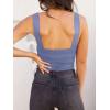 imageREORIA Butsmooth Womens Basic Sexy Square Neck Sleeveless Tank Tops Bodysuits ClubwearBlue Nova