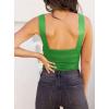 imageREORIA Butsmooth Womens Basic Sexy Square Neck Sleeveless Tank Tops Bodysuits ClubwearGreen