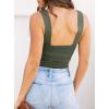 imageREORIA Butsmooth Womens Basic Sexy Square Neck Sleeveless Tank Tops Bodysuits ClubwearGrey Green