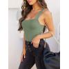 imageREORIA Butsmooth Womens Basic Sexy Square Neck Sleeveless Tank Tops Bodysuits ClubwearOlive Green