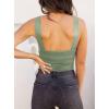 imageREORIA Butsmooth Womens Basic Sexy Square Neck Sleeveless Tank Tops Bodysuits ClubwearOlive Green