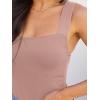 imageREORIA Butsmooth Womens Basic Sexy Square Neck Sleeveless Tank Tops Bodysuits ClubwearPantone