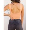 imageREORIA Butsmooth Womens Basic Sexy Square Neck Sleeveless Tank Tops Bodysuits ClubwearPeach Fuzz