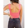 imageREORIA Butsmooth Womens Basic Sexy Square Neck Sleeveless Tank Tops Bodysuits ClubwearPeach Pink