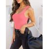 imageREORIA Butsmooth Womens Basic Sexy Square Neck Sleeveless Tank Tops Bodysuits ClubwearPeach Pink