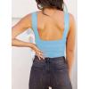 imageREORIA Butsmooth Womens Basic Sexy Square Neck Sleeveless Tank Tops Bodysuits ClubwearSky Blue