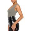 imageREORIA Butsmooth Womens Trendy Sexy Plunge Deep V Neck Sleeveless V Backless Going Out Tank Bodysuits TopsAntique Pewter