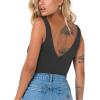 imageREORIA Butsmooth Womens Trendy Sexy Plunge Deep V Neck Sleeveless V Backless Going Out Tank Bodysuits TopsBlack