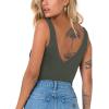 imageREORIA Butsmooth Womens Trendy Sexy Plunge Deep V Neck Sleeveless V Backless Going Out Tank Bodysuits TopsGrey