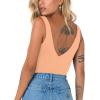 imageREORIA Butsmooth Womens Trendy Sexy Plunge Deep V Neck Sleeveless V Backless Going Out Tank Bodysuits TopsPeach Fuzz