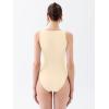 imageREORIA Womens Asymmetrical Shoulder Strap Bodysuit Y2K Sexy OnePiece Sleeveless 2025 SpringSummer Designer CollectionButtercream