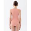 imageREORIA Womens Asymmetrical Shoulder Strap Bodysuit Y2K Sexy OnePiece Sleeveless 2025 SpringSummer Designer CollectionPink Dolphin