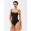 imageREORIA Womens Bodysuit Shoulder Strap Bodysuit Sleeveless Outfit 2025 SpringSummer Designer CollectionBlack Onyx