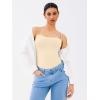 imageREORIA Womens Bodysuit Shoulder Strap Bodysuit Sleeveless Outfit 2025 SpringSummer Designer CollectionButtercream