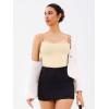 imageREORIA Womens Bodysuit Shoulder Strap Bodysuit Sleeveless Outfit 2025 SpringSummer Designer CollectionButtercream