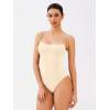 imageREORIA Womens Bodysuit Shoulder Strap Bodysuit Sleeveless Outfit 2025 SpringSummer Designer CollectionButtercream