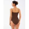 imageREORIA Womens Bodysuit Shoulder Strap Bodysuit Sleeveless Outfit 2025 SpringSummer Designer CollectionChocolate Lab