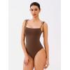 imageREORIA Womens Bodysuit Shoulder Strap Bodysuit Sleeveless Outfit 2025 SpringSummer Designer CollectionChocolate Lab
