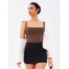 imageREORIA Womens Bodysuit Shoulder Strap Bodysuit Sleeveless Outfit 2025 SpringSummer Designer CollectionChocolate Lab