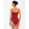 imageREORIA Womens Bodysuit Shoulder Strap Bodysuit Sleeveless Outfit 2025 SpringSummer Designer CollectionRibbon Red