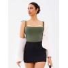 imageREORIA Womens Bodysuit Shoulder Strap Bodysuit Sleeveless Outfit 2025 SpringSummer Designer CollectionThyme