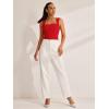 imageREORIA Womens Square Neck Body Suit Sleeveless Sexy Mesh Ruched Bodysuits Tank Tops 2025 SpringSummer Designer CollectionGoji Berry