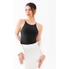 imageREORIA Womens Tie Strap Halter Bodysuit Sleeveless Round Neck tank tops bodysuit Outfit 2025 SpringSummer CollectionBlack Onyx