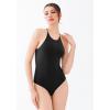 imageREORIA Womens Tie Strap Halter Bodysuit Sleeveless Round Neck tank tops bodysuit Outfit 2025 SpringSummer CollectionBlack Onyx