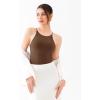 imageREORIA Womens Tie Strap Halter Bodysuit Sleeveless Round Neck tank tops bodysuit Outfit 2025 SpringSummer CollectionChocolate Lab