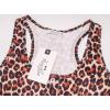 imageREORIA Womens Trendy Sexy Scoop Neck Racerback Tank Top Button Down Bodysuits06leopardorange
