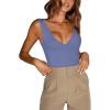 imageREORIA Butsmooth Womens Trendy Sexy Plunge Deep V Neck Sleeveless V Backless Going Out Tank Bodysuits TopsBlue Nova
