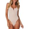 imageREORIA Womens Trendy Sexy Scoop Neck Racerback Tank Top Button Down Bodysuits03nude
