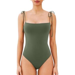imageREORIA Womens Bodysuit Shoulder Strap Bodysuit Sleeveless Outfit 2025 SpringSummer Designer CollectionThyme