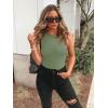 imageREORIA Butsmooth Womens Basic Sexy Sleeveless Racer Back Halter Neck Bodysuit Tank TopsDark Green