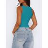 imageREORIA Butsmooth Womens Sexy Sleeveless Square Neck Double Lined Basic Bodysuit Tank TopsAcid Blue