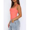 imageREORIA Butsmooth Womens Sexy Sleeveless Square Neck Double Lined Basic Bodysuit Tank TopsBright Orange