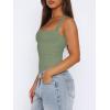 imageREORIA Butsmooth Womens Sexy Sleeveless Square Neck Double Lined Basic Bodysuit Tank TopsDark Green