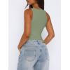 imageREORIA Butsmooth Womens Sexy Sleeveless Square Neck Double Lined Basic Bodysuit Tank TopsDark Green