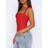 imageREORIA Butsmooth Womens Sexy Sleeveless Square Neck Double Lined Basic Bodysuit Tank TopsFlame Scarlet