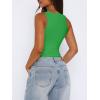 imageREORIA Butsmooth Womens Sexy Sleeveless Square Neck Double Lined Basic Bodysuit Tank TopsJade