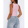 imageREORIA Butsmooth Womens Sexy Sleeveless Square Neck Double Lined Basic Bodysuit Tank TopsLight Pink
