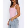 imageREORIA Butsmooth Womens Sexy Sleeveless Square Neck Double Lined Basic Bodysuit Tank TopsLight Pink