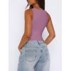 imageREORIA Butsmooth Womens Sexy Sleeveless Square Neck Double Lined Basic Bodysuit Tank TopsMauve Red