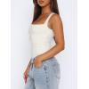 imageREORIA Butsmooth Womens Sexy Sleeveless Square Neck Double Lined Basic Bodysuit Tank TopsOffwhite