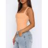 imageREORIA Butsmooth Womens Sexy Sleeveless Square Neck Double Lined Basic Bodysuit Tank TopsPeach Fuzz