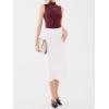 imageREORIA Womens Sexy High Neck Sleeveless Bodysuit Mock Turtleneck Basic Tank Tops Going OutBurdundy