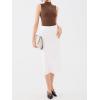 imageREORIA Womens Sexy High Neck Sleeveless Bodysuit Mock Turtleneck Basic Tank Tops Going OutCoffee