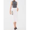 imageREORIA Womens Sexy High Neck Sleeveless Bodysuit Mock Turtleneck Basic Tank Tops Going OutDeep Grey